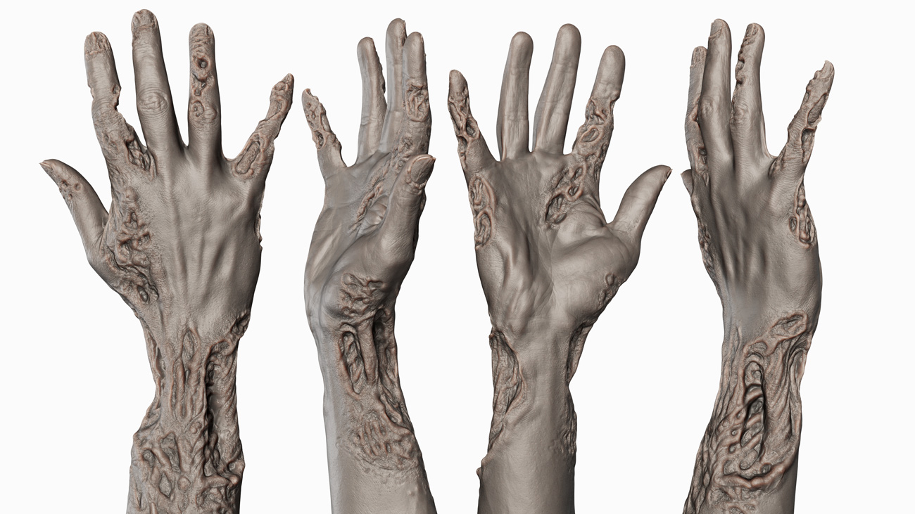 Download zombie hand and arm 3d model 